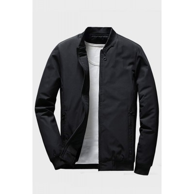 Men Zip Up Bomber Jacket