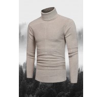 Solid Color Turtleneck Sweater