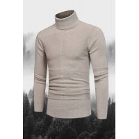 Solid Color Turtleneck Sweater