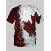 Casual Tie-dye Patchwork White Men T-shirt