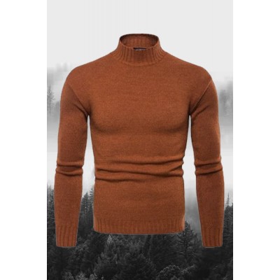 Half Turtleneck Solid Color Sweater